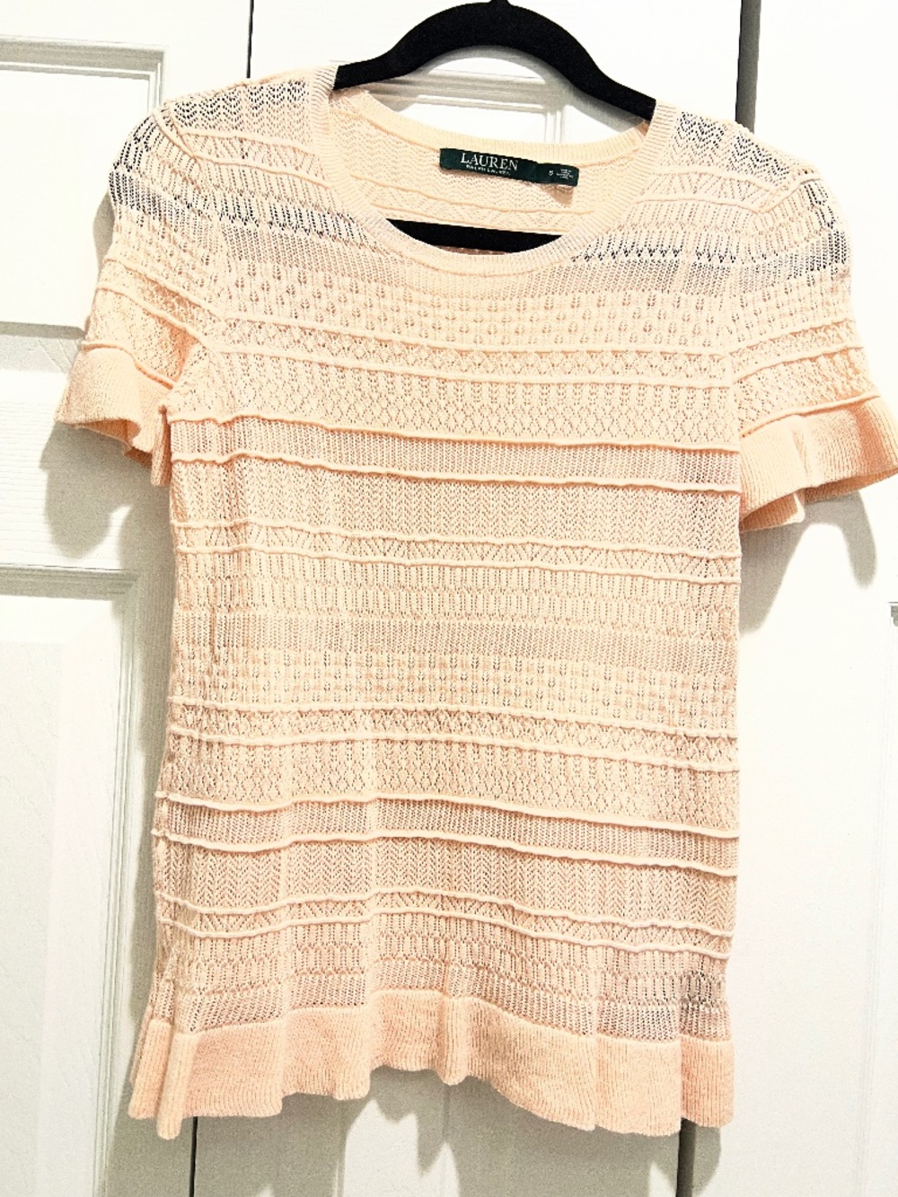 Lauren pink short sleeve sweater with inner camisole
